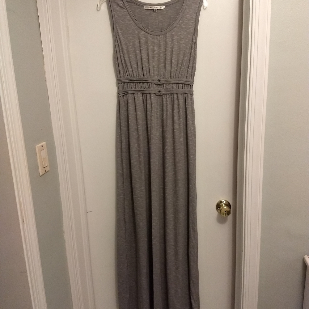 Heather grey microfiber blend maxi dress. Size med